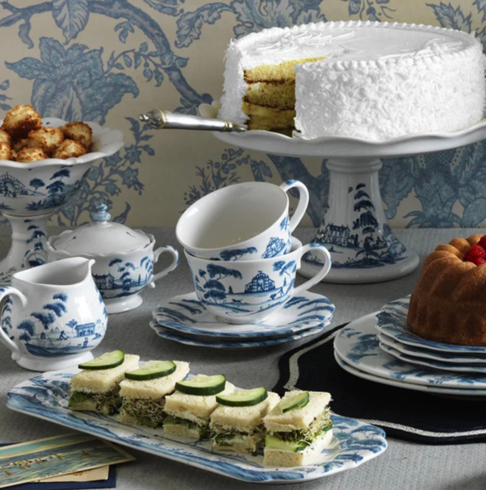 COUNTRY ESTATE DELFT BLUE CAKE STAND FETE CE18X/44
