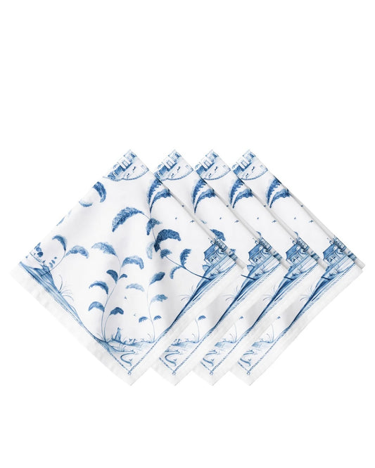 CE set/4 Delft Blue Dinner Napkins