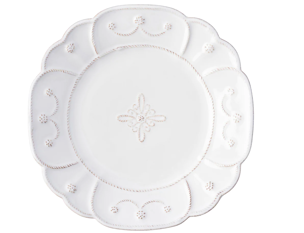 JARDINS du MONDE 9.5" Whitewash Dessert/Salad Plate JMV02X/10