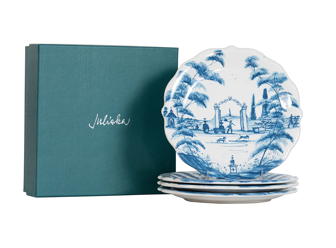 Country Estate Delft Blue Party Plates Set/4
