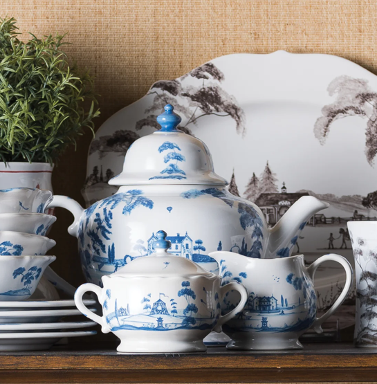 Country Estate Delft Blue Sugar Pot