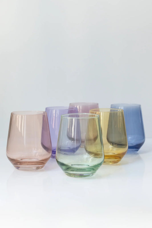 SET 6/PASTEL MIX STEMLESS WINE