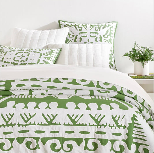 Knight Wood Cutwork Olive Coverlet