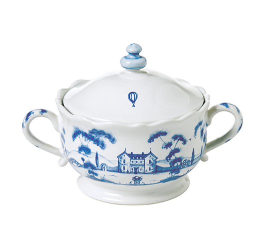 Country Estate Delft Blue Sugar Pot